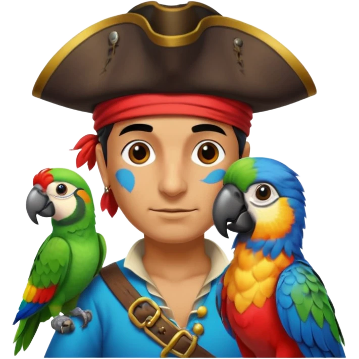 pirate and parrot emoji