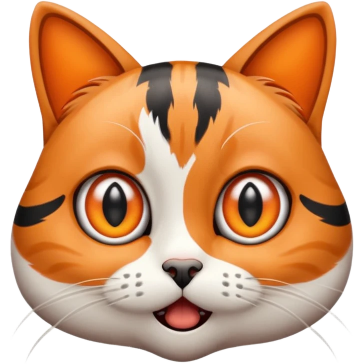 Design an emoji of a cat 🐱 realizing it left the stove on, with huge panicked eyes. emoji