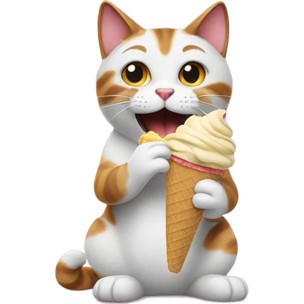 cat eating ice cream emoji