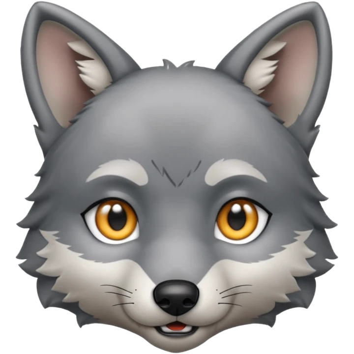 Wolf pup with soft fur and alert ears. emoji