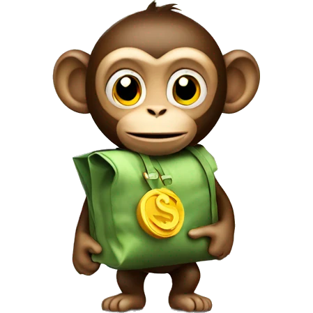 Monkey with a bag of money emoji