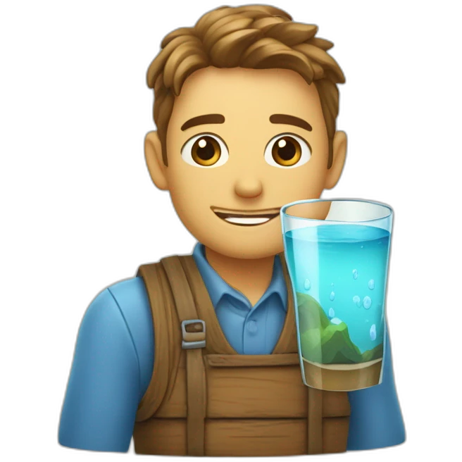 Cht qui bois un verre d'eau emoji