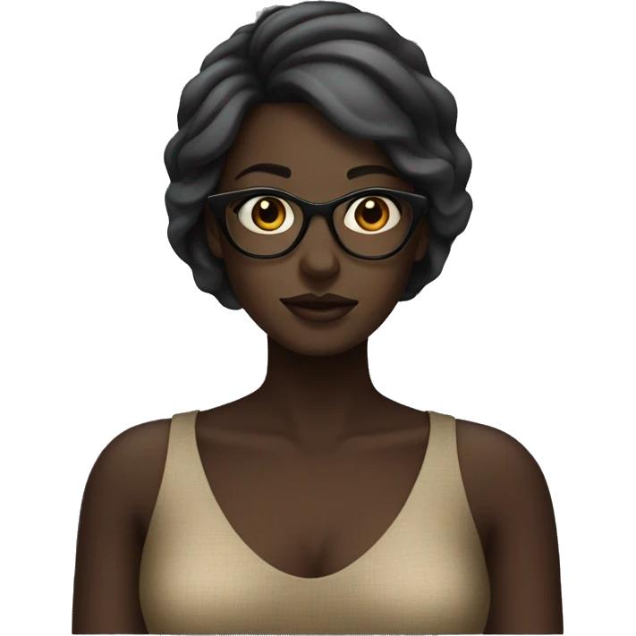 stylish dark-skinned female portrait emoji