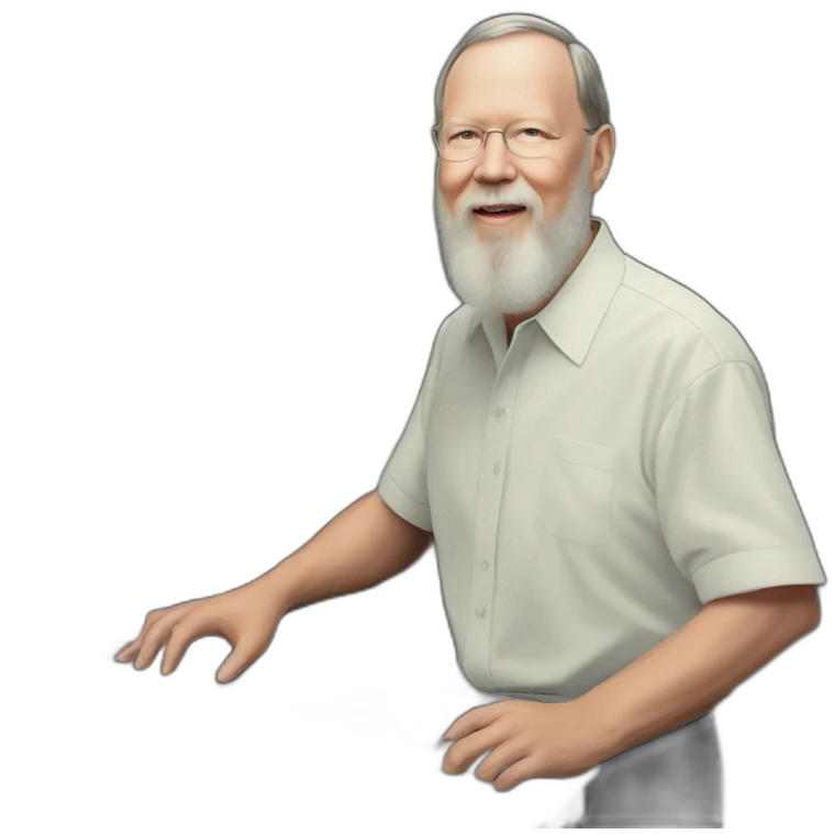 Dennis Ritchie with a PDP-11 emoji