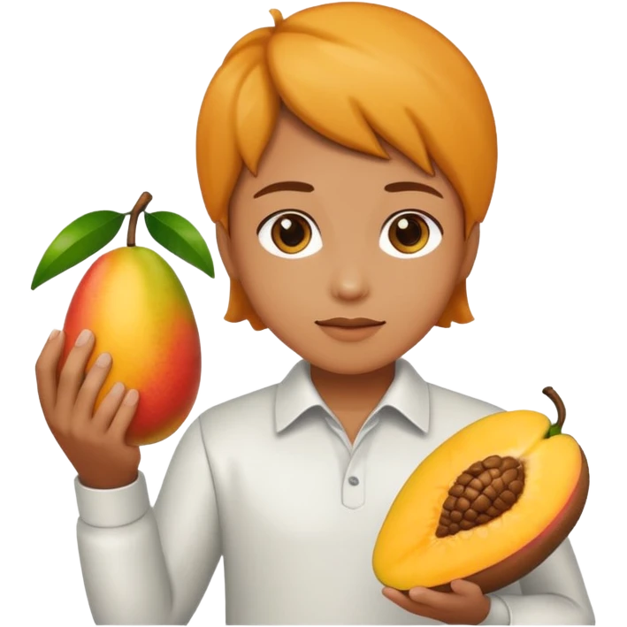 mango in white hand, android emoji style emoji
