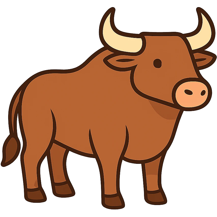 flat toon style steer bull emoji