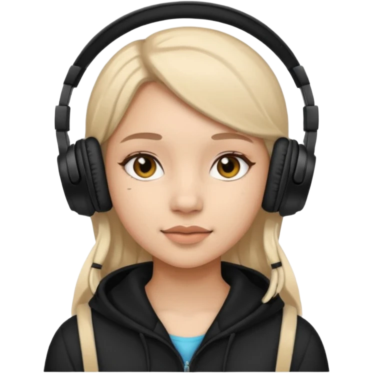 girl with Black Headphones emoji