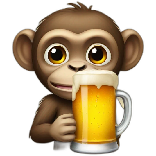 Monkey with beer emoji