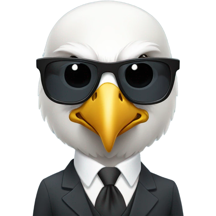 Bald eagle in suit and sunglasses emoji
