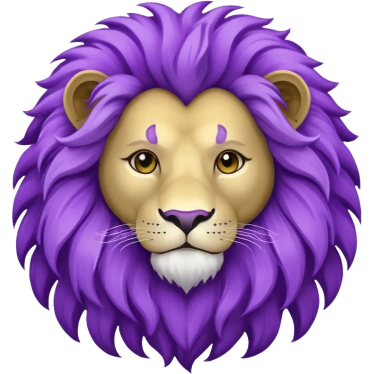 glitter purple and cian lion emoji