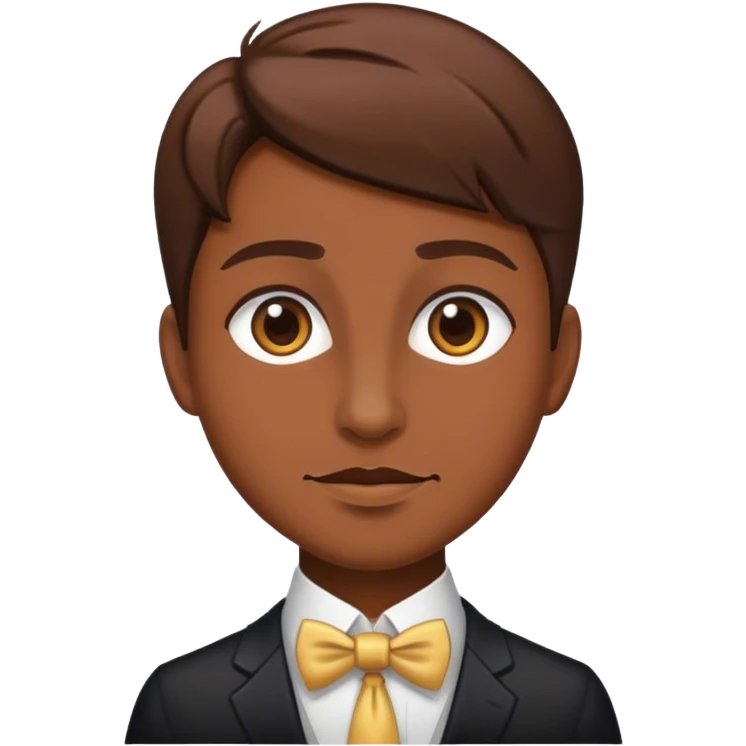 fancy with brown skin and brown hair emoji