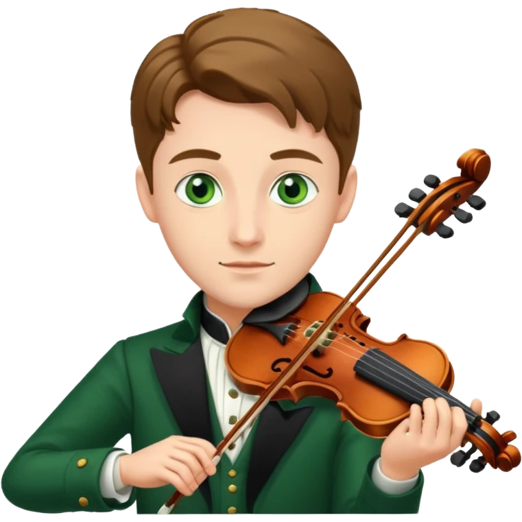 Keman çalan yeşil gözlü soylu bir adam emoji