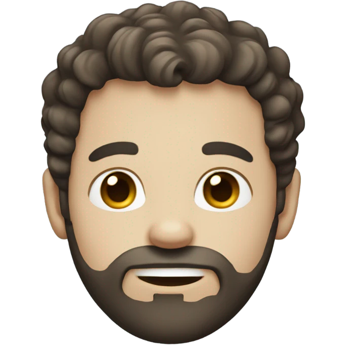 pale man with curly short dark brown hair and beard emoji