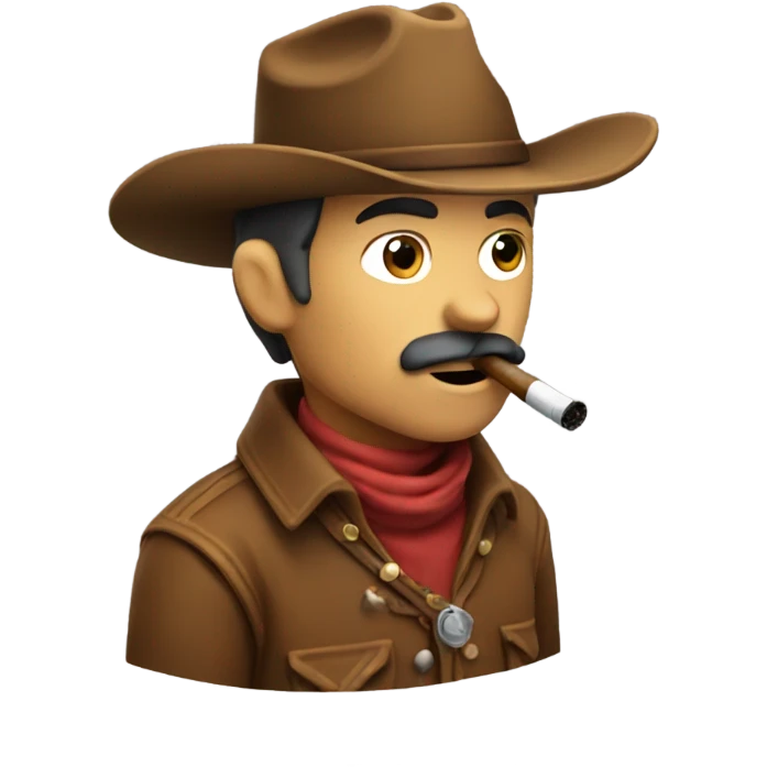 Cowboy smoking a pipe emoji