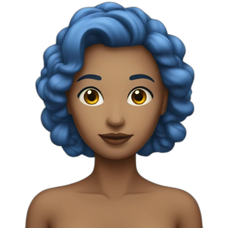 femme nue bleu emoji