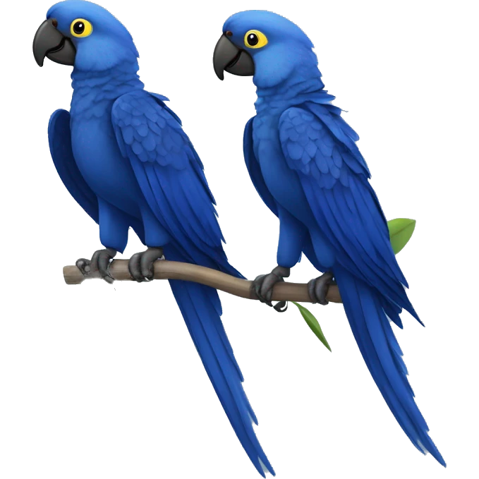 Hyacinth Macaw pair Full Body emoji