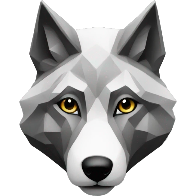 geometric black and white wolf emoji