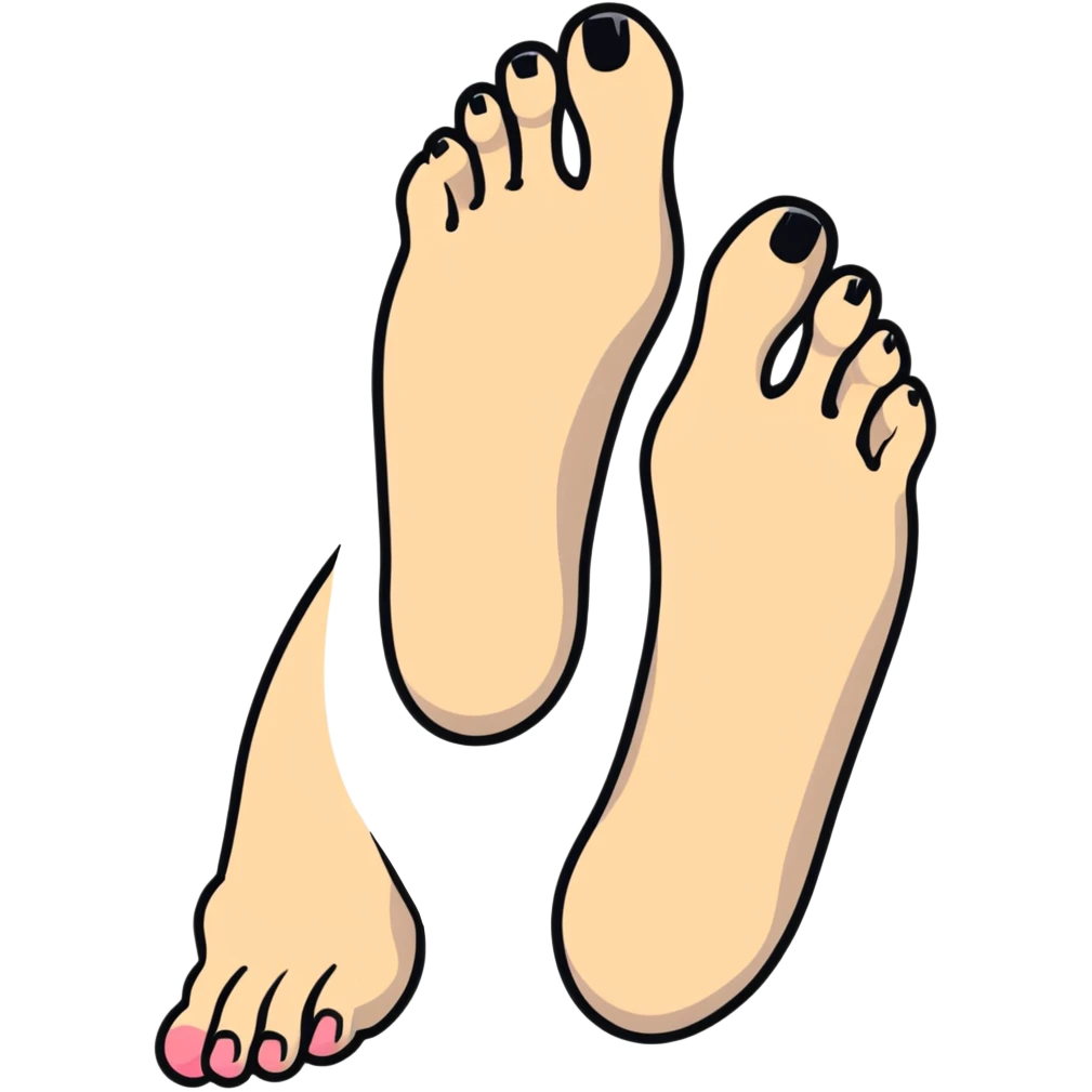 female foot in a flexed position showing toes emoji