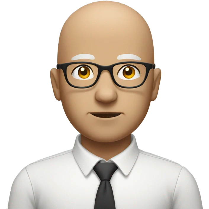 bald man with glasses portrait emoji