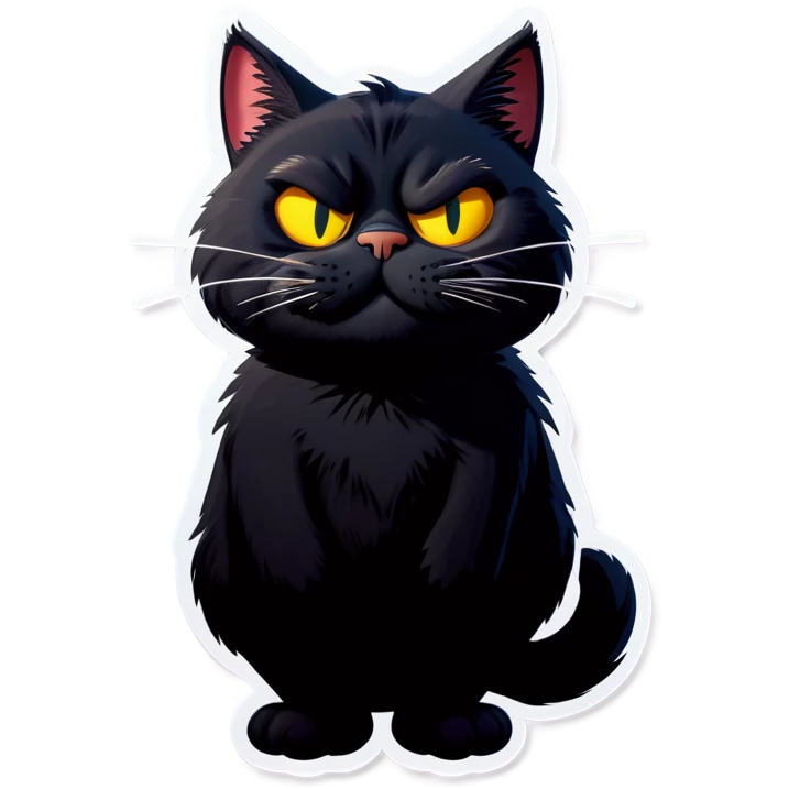 Fat Black Cat Garfield  emoji