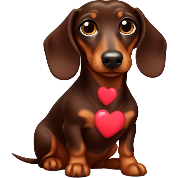 chocolate tan dachshund with heart eyes  emoji