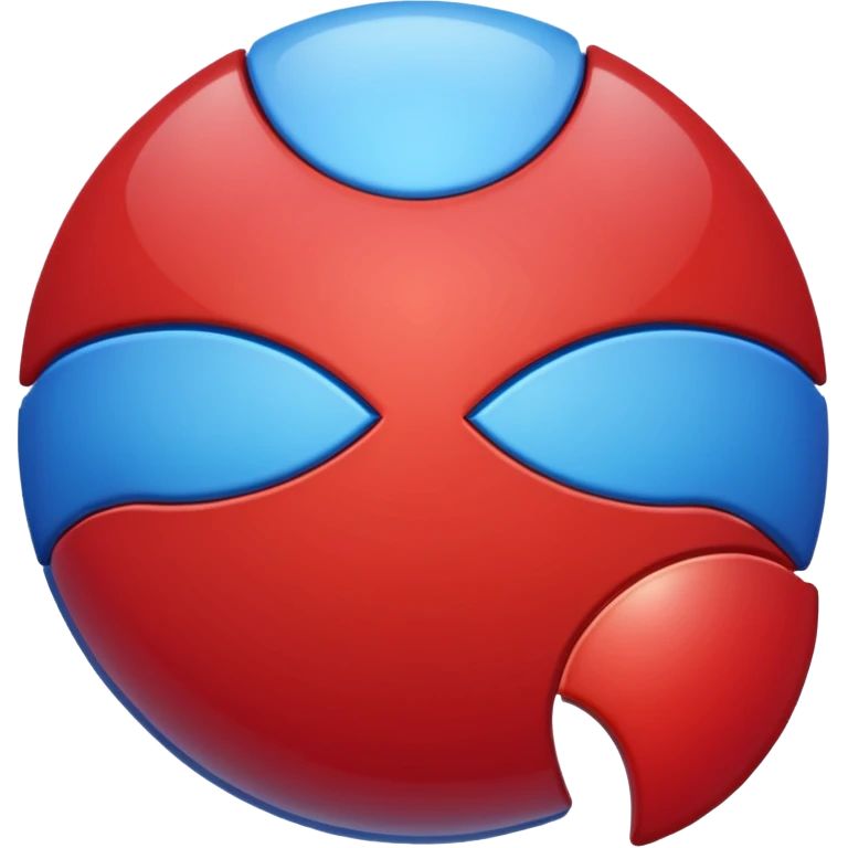 Half red half blue emoji