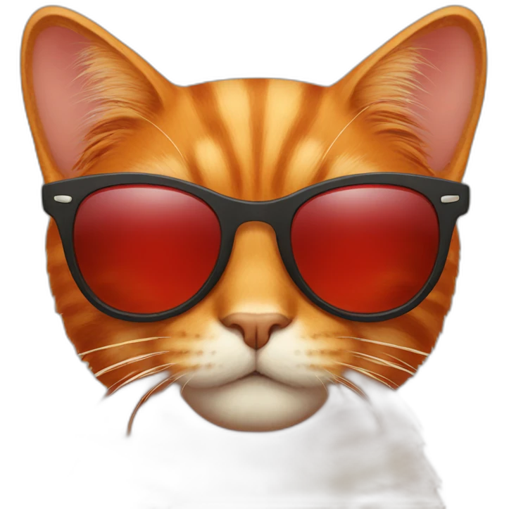 Red cat with sunglasse emoji