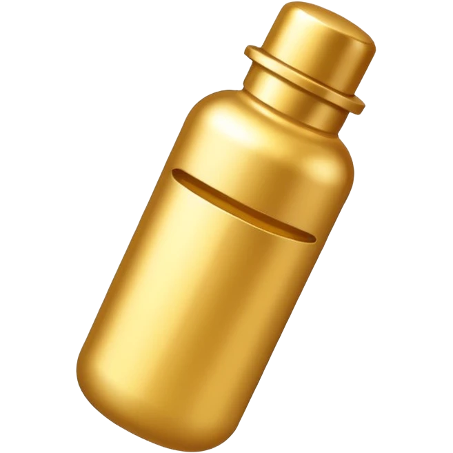 gold pill bottle and whit emoji