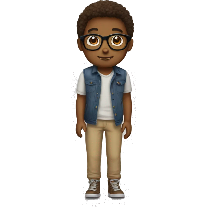 boy with glasses and stuffedanimal emoji