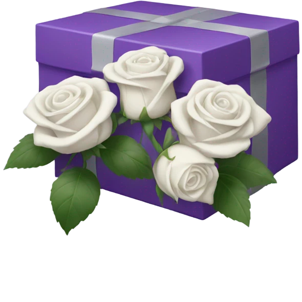 purple box with white roses emoji