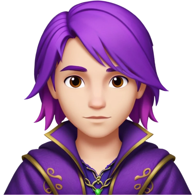 Mal from Disney's Descendants with purple hair emoji