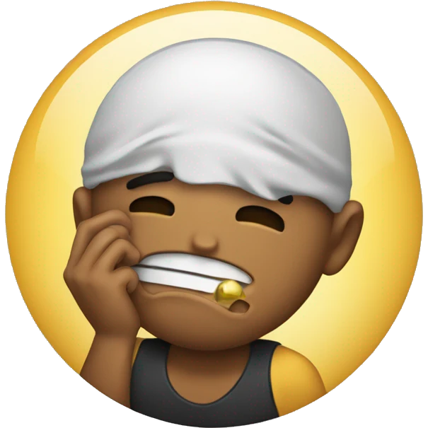Man holding a pokeball crying emoji