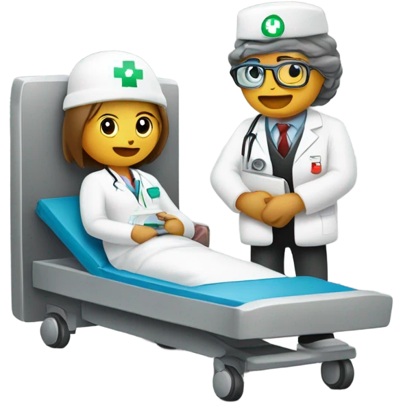 MÉDICA CON AMBO Y COFIA DE PIES emoji