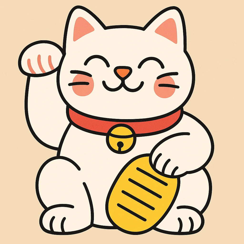 white lucky cat emoji