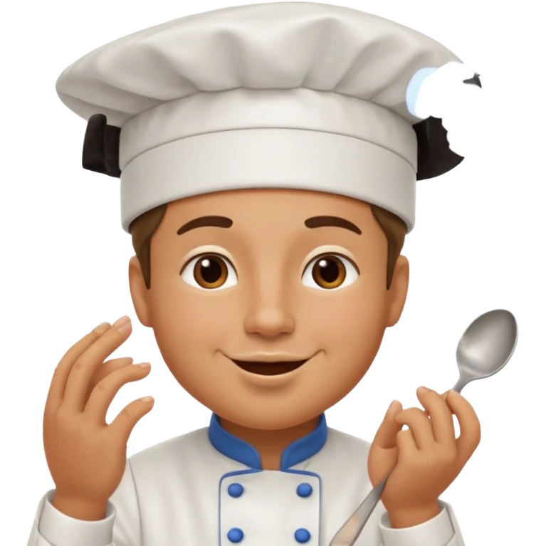 A chef making a kiss emoji