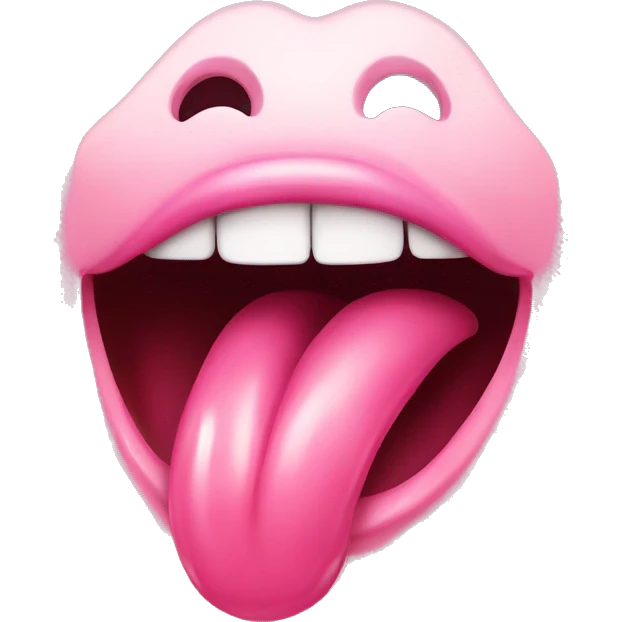 a glossy pink tongue, just the tongue itself emoji