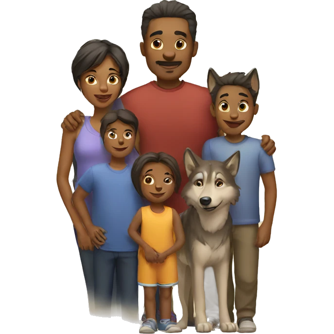 family and wolves emoji