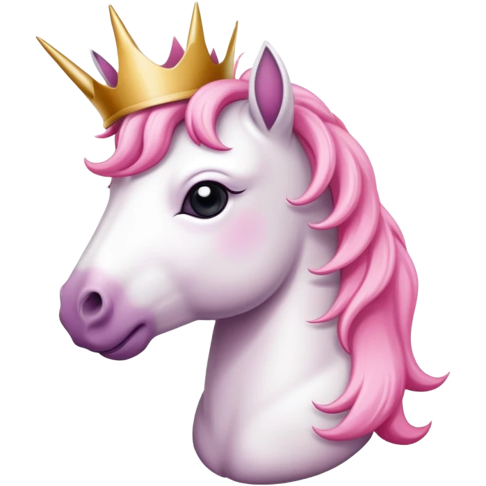 Unicorno con la corona e un mazzo di rose emoji