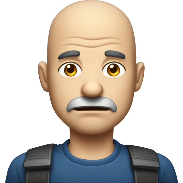 an balding annoyed man playing video games emoji