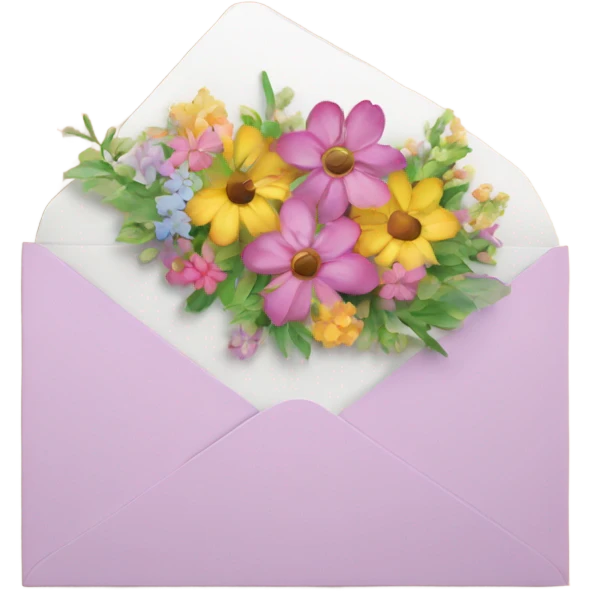 Beautiful Greeting card with flowers on the cover emoji