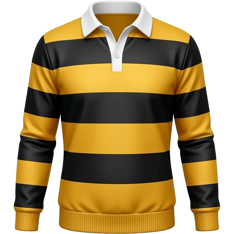 Women’s Rugby long sleeve striped sweater yellow and black with white collar emoji