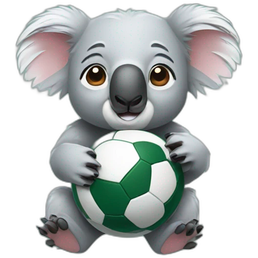 Koala with rugby ball emoji