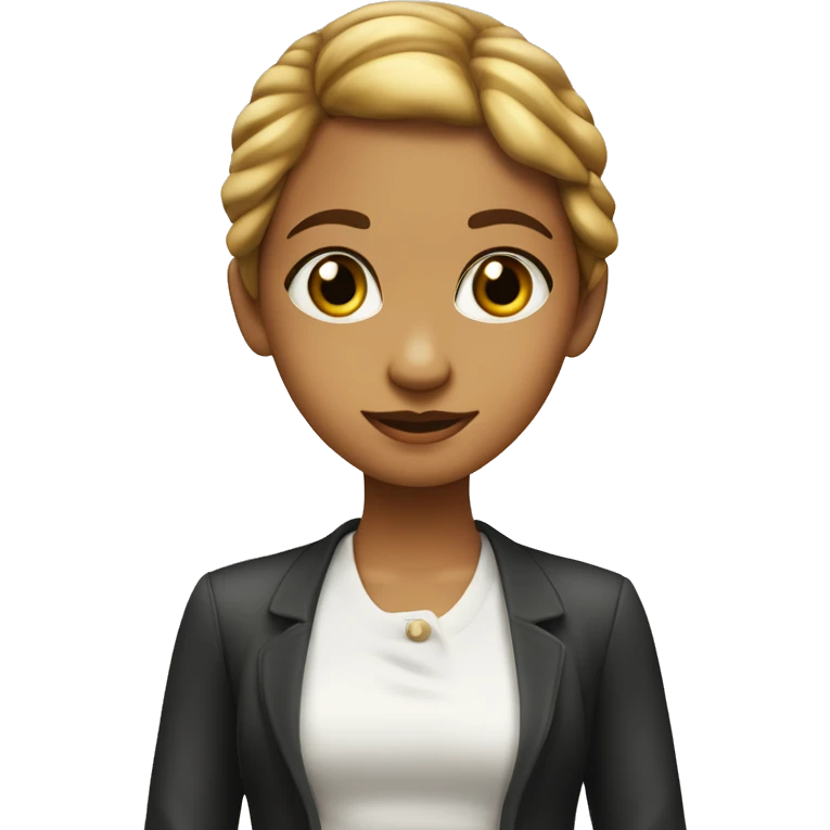 una niña con pelo cafe ondulado largo piel clara y ojos miel oscuro emoji