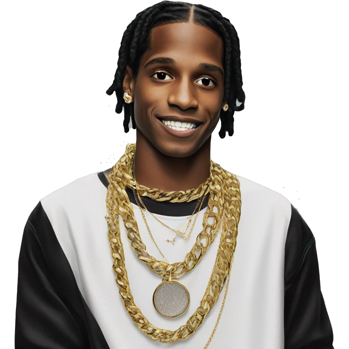 asap rocky with jewelry emoji