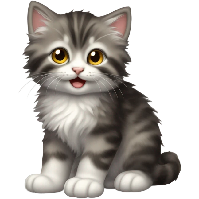 Cute kitten meowing emoji