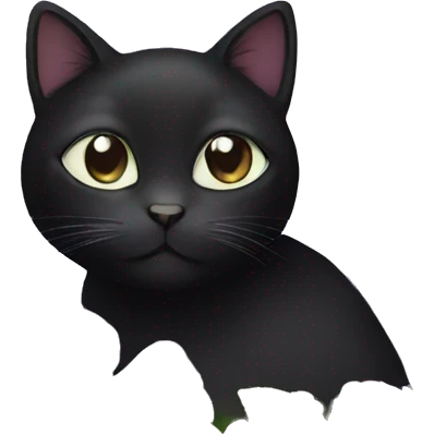 Black cat in the shape of lilac flower emoji