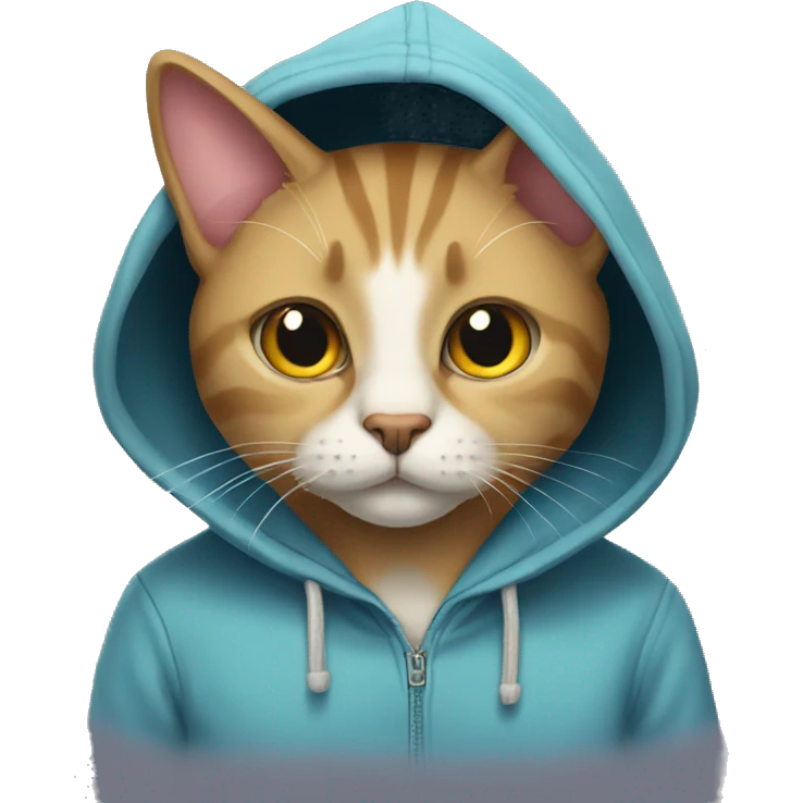 Cat with hoodie emoji