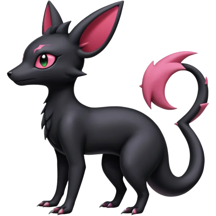 Shiny Dark Edgy Gothic Gloomy Futuristic Salandit-Umbreon-Shaymin-Delcatty-Hybrid (Full body) emoji