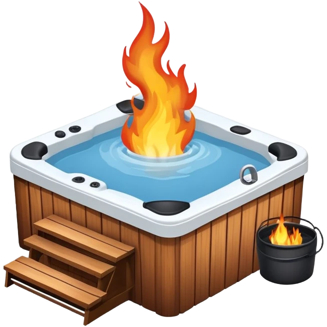 a hot tub with fire below emoji