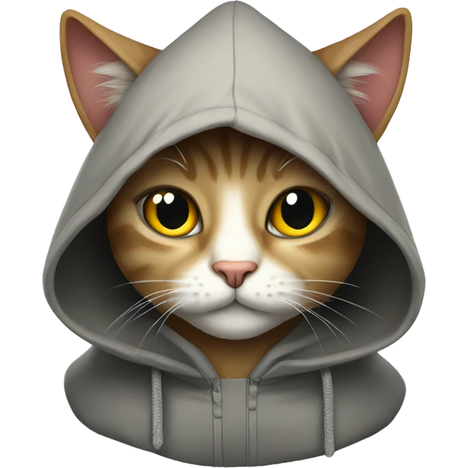 Cat wearing the hoodi emoji
